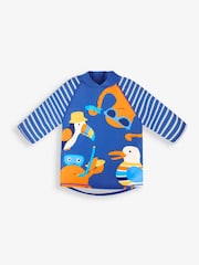 JoJo Maman Bébé Blue Stripe UPF 50 2-Piece Sun Protection Suit - Image 6 of 7