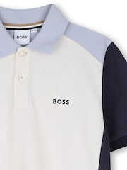 BOSS Short-Sleeved Polo Shirt With Colourful Cut-Outs - Image 3 of 3