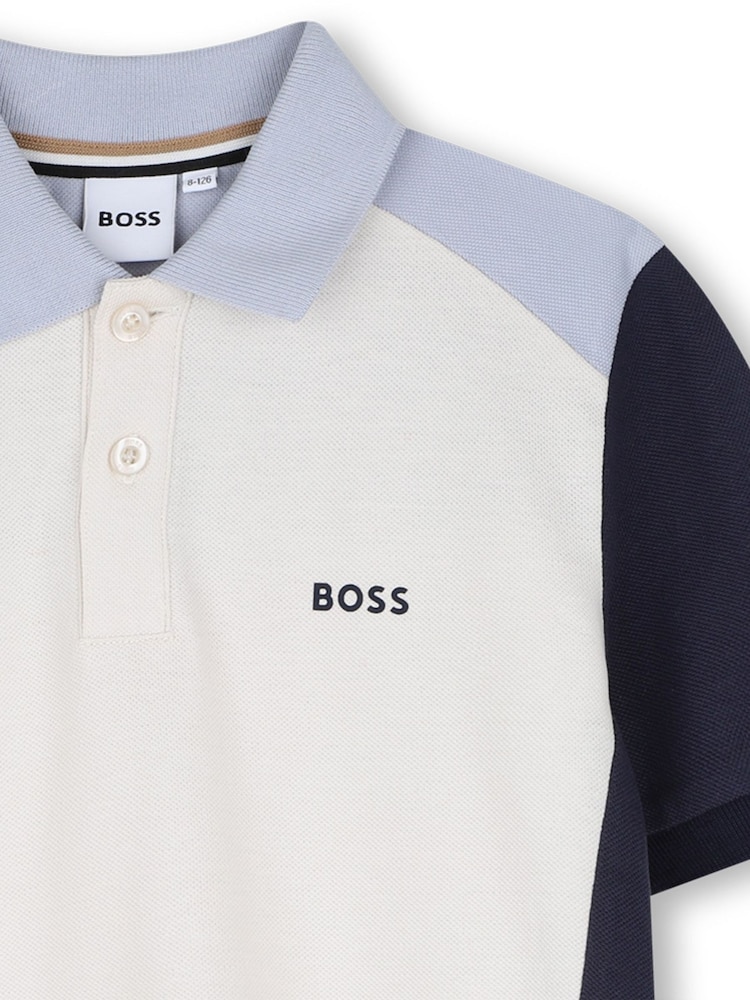 BOSS Short-Sleeved Polo Shirt With Colourful Cut-Outs - Image 3 of 3