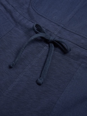 White Stuff Navy Blue 100% Cotton Jersey Daphne Dungarees - Image 5 of 7