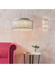 Gallery Home Silver Petra Pendant Ceiling Light Pendant - Image 1 of 8