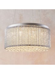 Gallery Home Silver Petra Pendant Ceiling Light Pendant - Image 2 of 8
