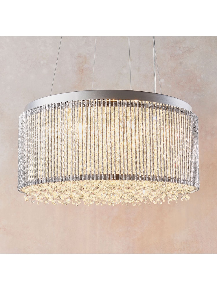 Gallery Home Silver Petra Pendant Ceiling Light Pendant - Image 2 of 8 Gallery Home Silver Petra Pendant Ceiling Light Pendant - Image 2 of 8