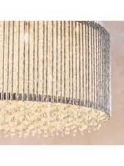 Gallery Home Silver Petra Pendant Ceiling Light Pendant - Image 5 of 8
