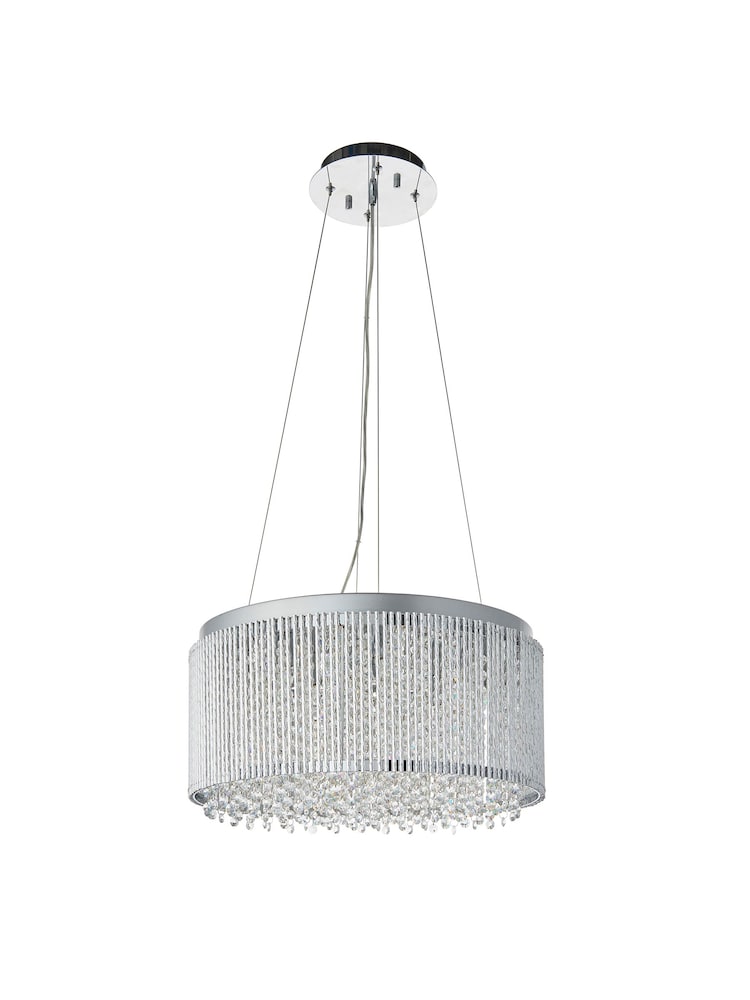 Gallery Home Silver Petra Pendant Ceiling Light Pendant - Image 8 of 8