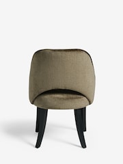Set of 2 Plush Chenille Moss Green Remi Black Leg Dining Chairs - Image 3 of 8
