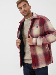 Fat Face Red Boulby Check Overshirt - Image 1 of 6