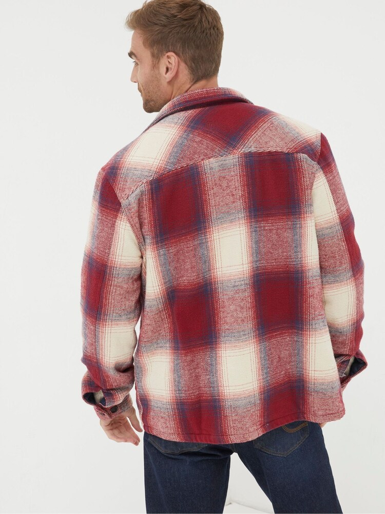 Fat Face Red Boulby Check Overshirt - Image 2 of 6