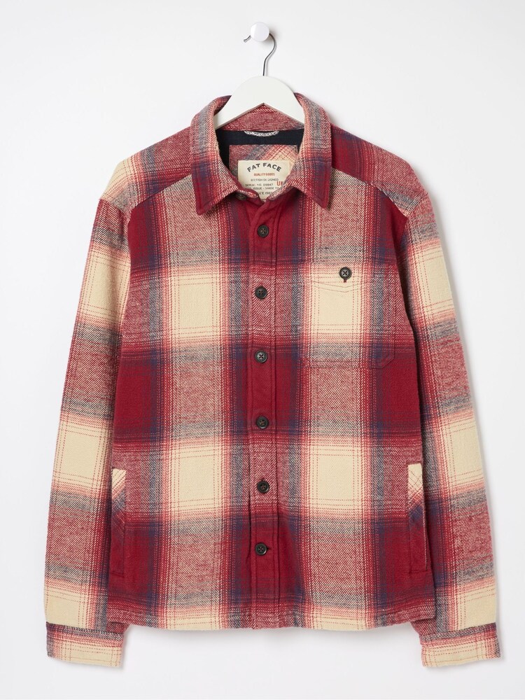 Fat Face Red Boulby Check Overshirt - Image 6 of 6