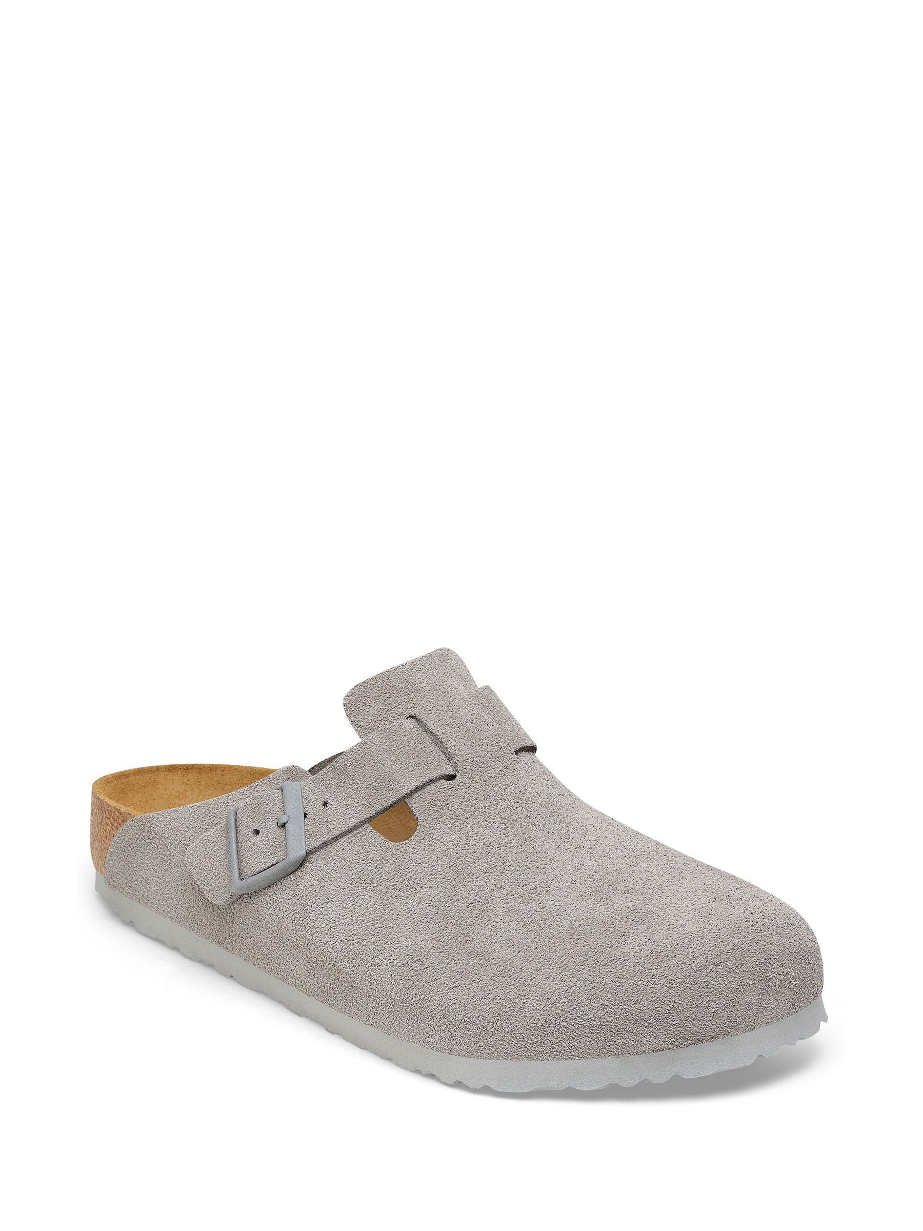 Grey suede clogs sales