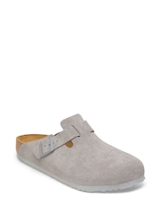 Birkenstock Grey Boston Suede Clogs - Image 7 of 8