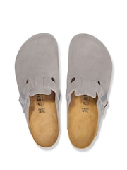 Birkenstock Grey Boston Suede Clogs - Image 8 of 8
