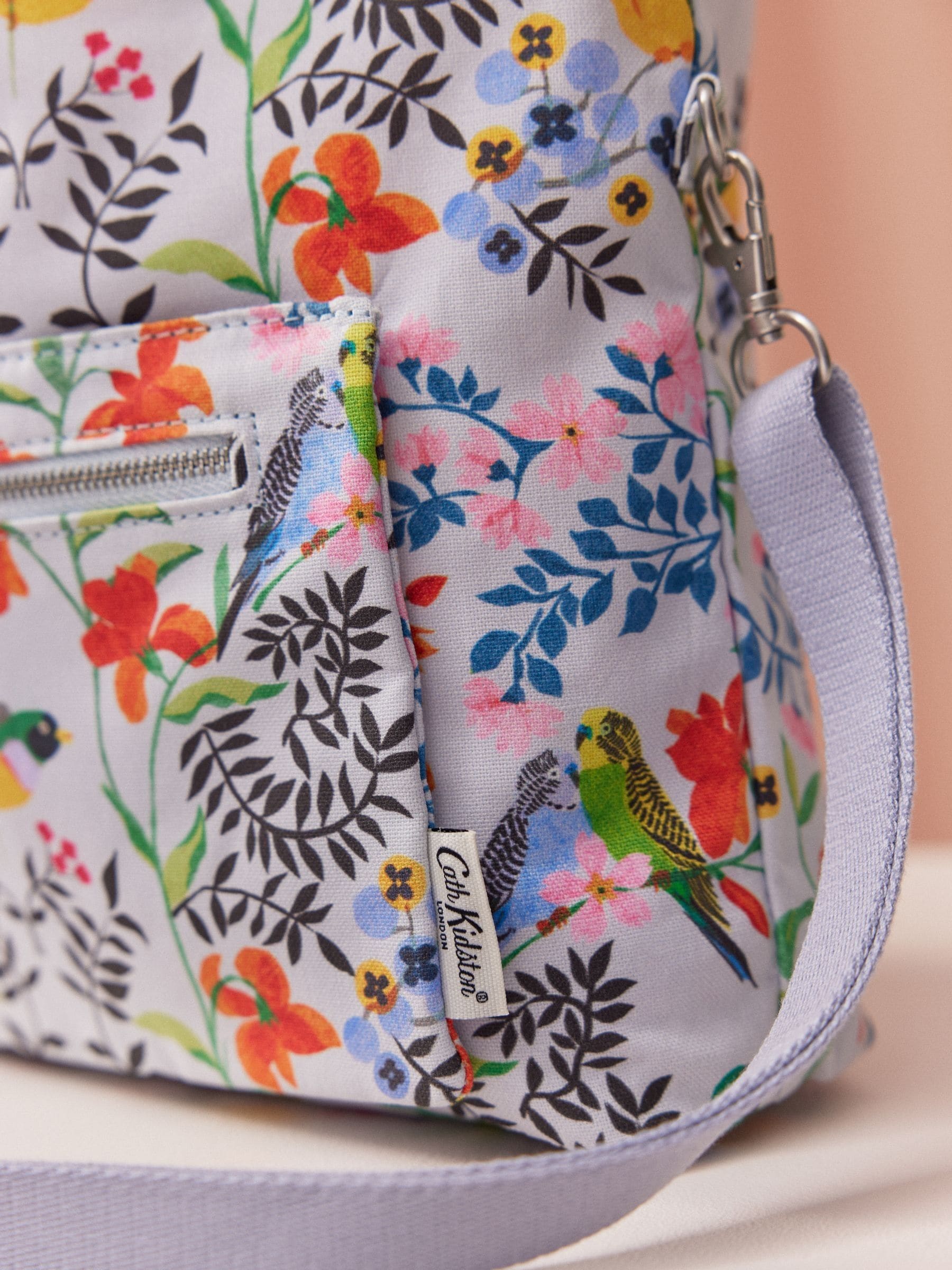 Cath Kidston White Birds Print Canvas Multi Way Cross Body Bag