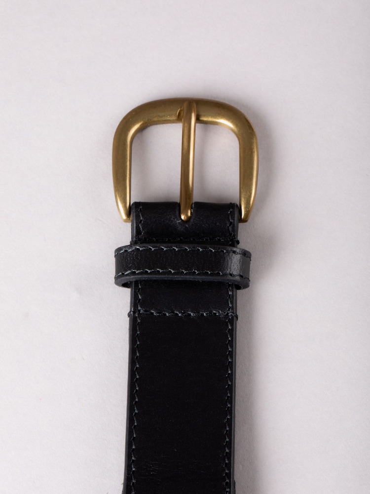 Negro - Cinturón de cuero con pespuntes Wray de Lakeland Leather - Imagen 3 de 3
