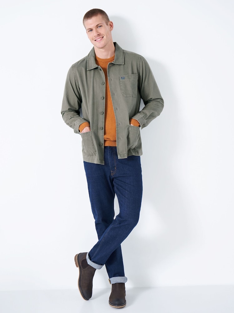 Crew Clothing Grey Jenson 100% Cotton Overshirt Coat Jacket - Image 2 of 5