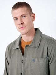 Crew Clothing Grey Jenson 100% Cotton Overshirt Coat Jacket - Image 4 of 5