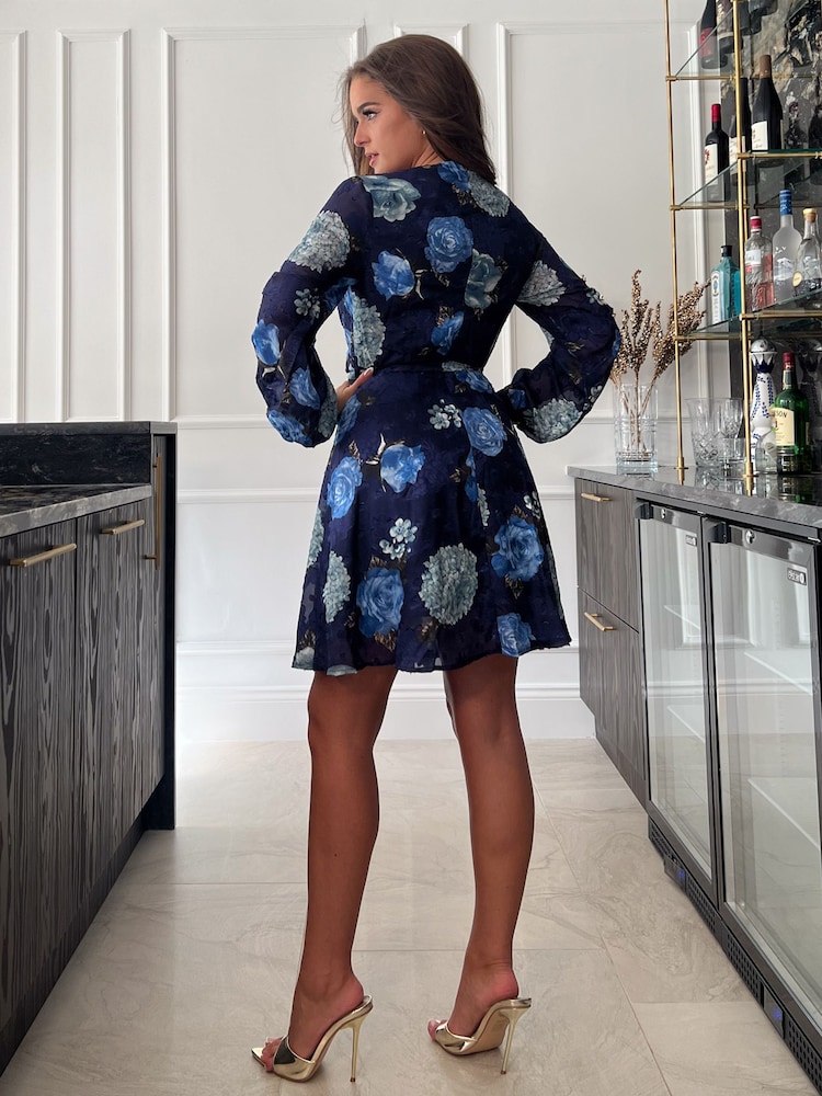 Girl In Mind Blue Lottie Mini Skater Dress - Image 2 of 4