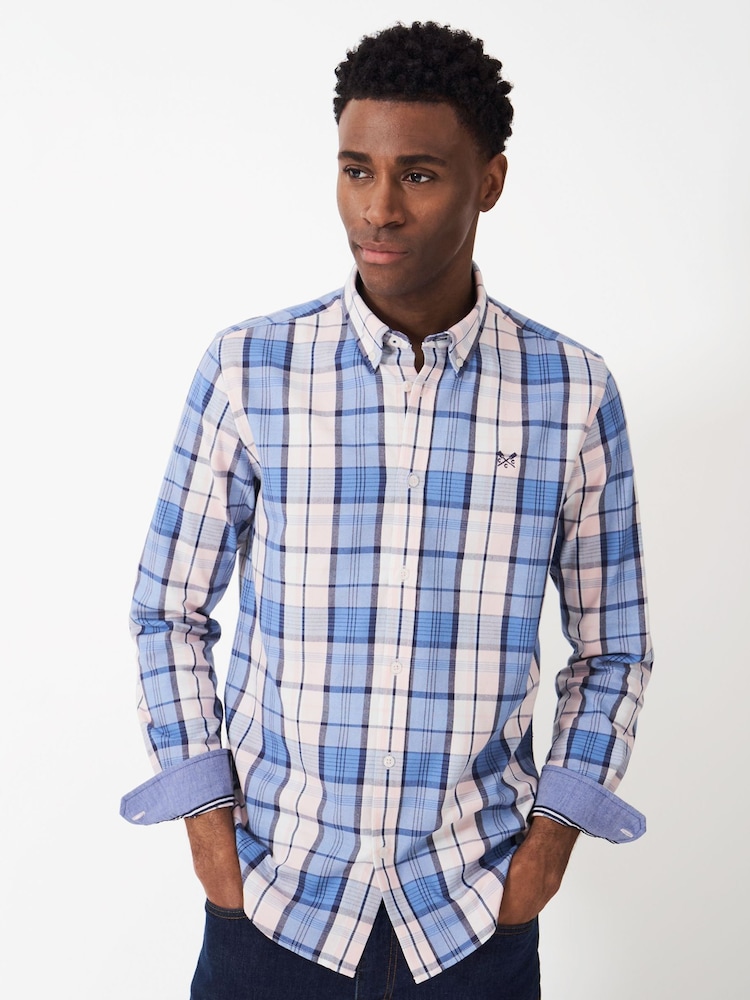 Crew Clothing Multi Marshall Brushed 100% Cotton Check Slim Fit Shirt - Image 1 of 5