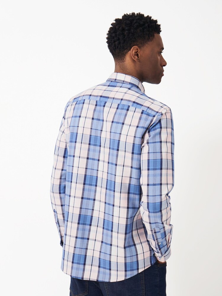 Crew Clothing Multi Marshall Brushed 100% Cotton Check Slim Fit Shirt - Image 2 of 5