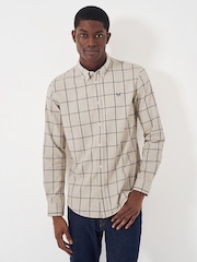 Crew Clothing Natural Brushed Twill Slim Fit 100% Cotton Shirt - Image 1 of 4