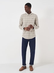 Crew Clothing Natural Brushed Twill Slim Fit 100% Cotton Shirt - Image 2 of 4