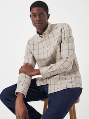 Crew Clothing Natural Brushed Twill Slim Fit 100% Cotton Shirt - Image 4 of 4