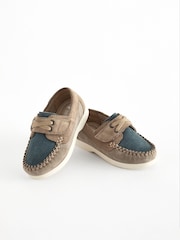 Stone/Mineral Blue Leather Boat Shoes - Image 1 of 5