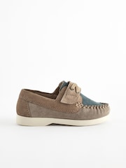 Stone/Mineral Blue Leather Boat Shoes - Image 2 of 5