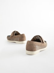 Stone/Mineral Blue Leather Boat Shoes - Image 3 of 5