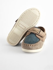 Stone/Mineral Blue Leather Boat Shoes - Image 4 of 5