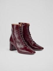 Красный - LK Bennett Open Lace-Up Arabella Boots - Image 2 of 4