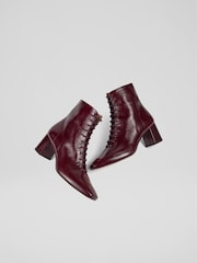 Красный - LK Bennett Open Lace-Up Arabella Boots - Image 3 of 4