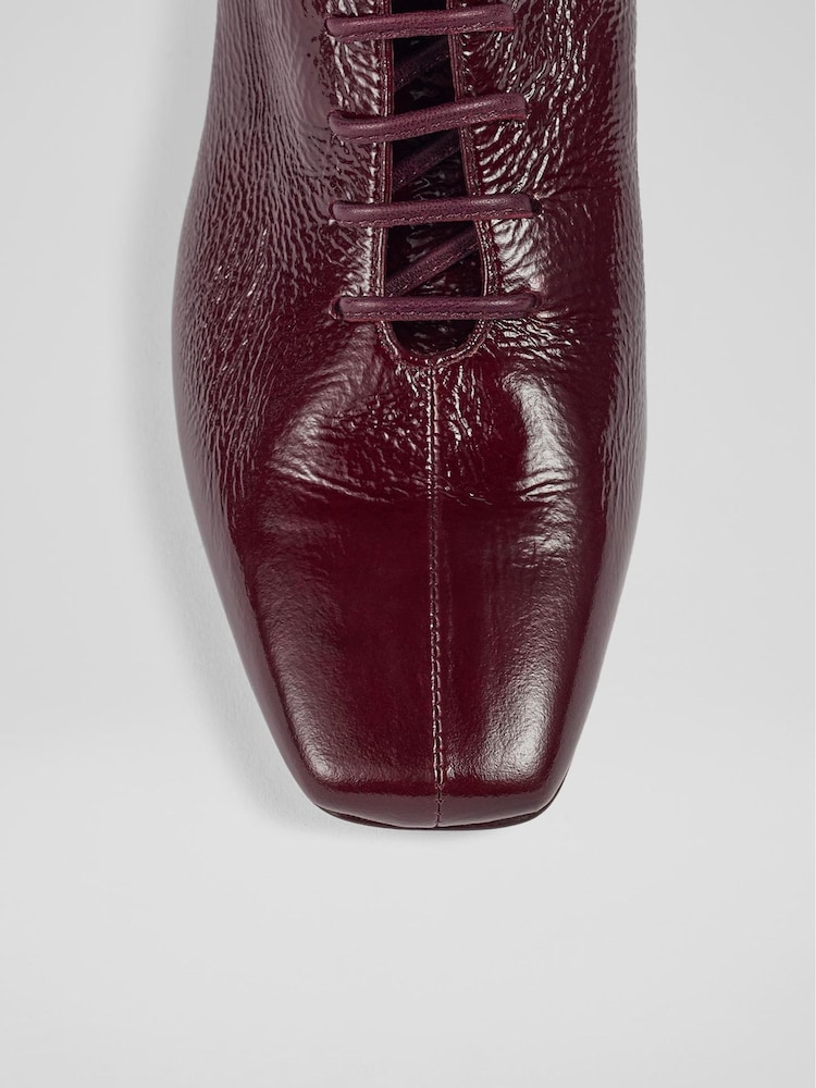 Красный - LK Bennett Open Lace-Up Arabella Boots - Image 4 of 4