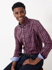 Crew Clothing Red Richmond Brushed 100% Cotton Checked Shirt - Image 3 of 5