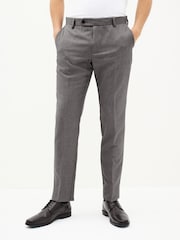 Light Grey Skinny Machine Washable Plain Front Smart Trousers - Image 1 of 7