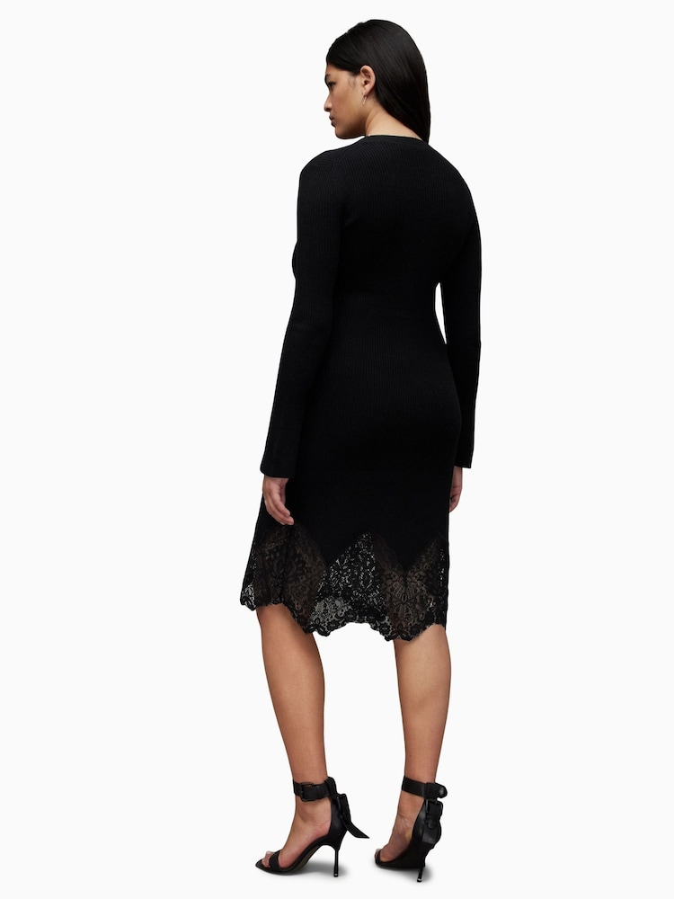 AllSaints Black Milly Dress - Image 2 of 6