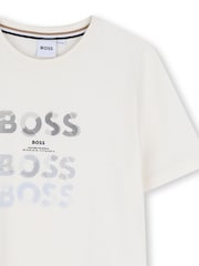 Cream - Tricou din jerseu cu mânecă scurtă BOSS - Imaginea 3 din 3