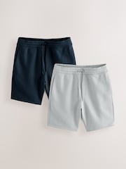 Navy And Grey Soft Fabric Jersey Shorts 2 Pack - Image 1 of 9