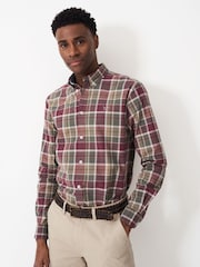 Crew Clothing Natural Check Print 100% Cotton Classic Shirt - Image 1 of 5