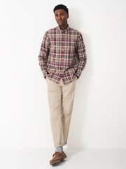 Crew Clothing Natural Check Print 100% Cotton Classic Shirt - Image 3 of 5