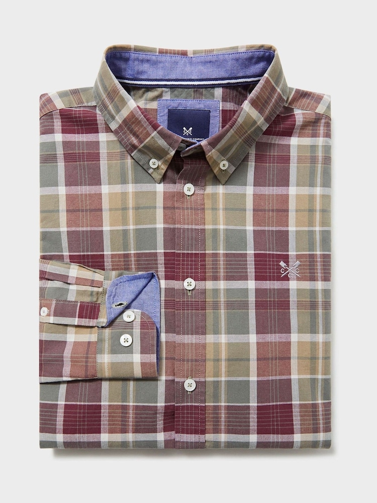 Crew Clothing Natural Check Print 100% Cotton Classic Shirt - Image 5 of 5