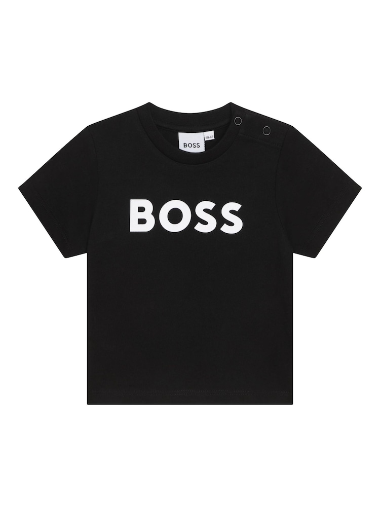 BOSS Black Cotton Short Sleeve T-Shirt - Image 1 of 2 BOSS Black Cotton Short Sleeve T-Shirt - Image 1 of 2