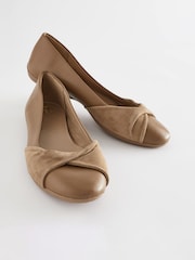 Camel Forever Comfort Leather Twist Leather Ballerina Shoes - Image 3 of 7