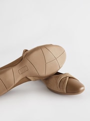Camel Forever Comfort Leather Twist Leather Ballerina Shoes - Image 4 of 7