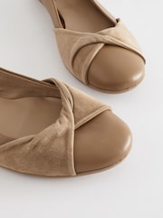 Camel Forever Comfort Leather Twist Leather Ballerina Shoes - Image 6 of 7