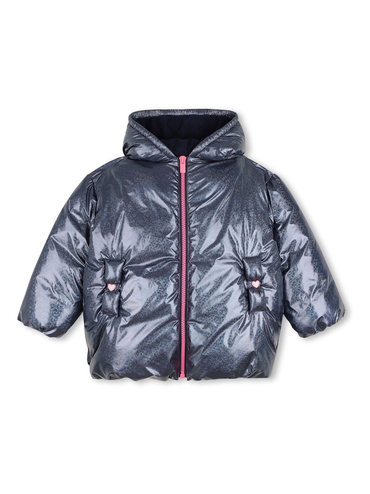 Billieblush Blue Hooded Puffer Jacket - Image 1 of 3 Billieblush Blue Hooded Puffer Jacket - Image 1 of 3