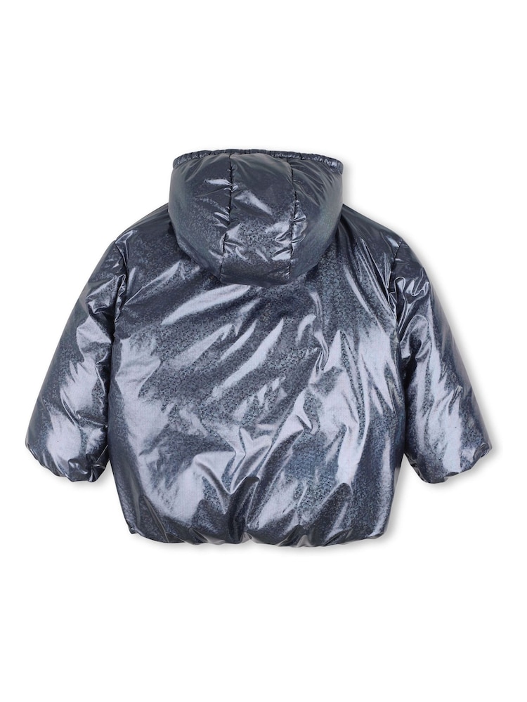 Billieblush Blue Hooded Puffer Jacket - Image 2 of 3 Billieblush Blue Hooded Puffer Jacket - Image 2 of 3