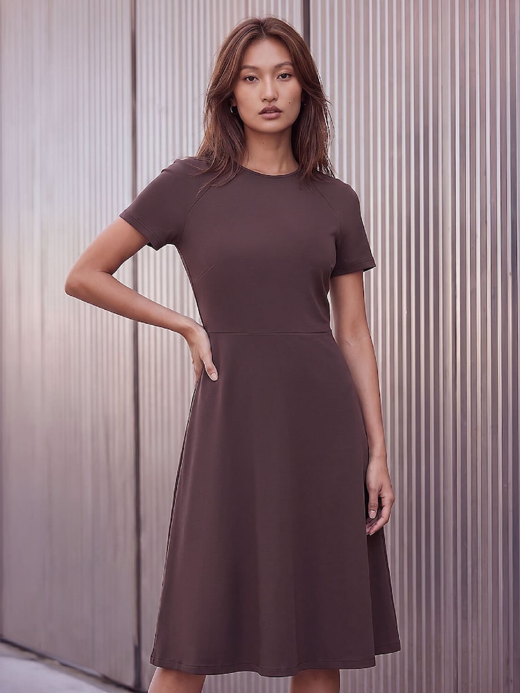 Коричневий - Roman Ponte Belted Short Dress - Image 4 of 4