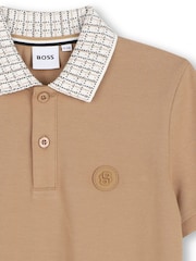 BOSS Brown Short-Sleeved Polo Shirt - Image 3 of 3