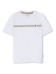 BOSS White Short-Sleeved Cotton Jersey T-Shirt - Image 1 of 3